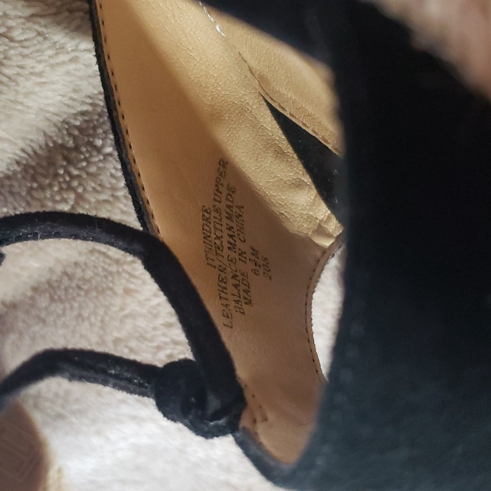Ivanka Trump Suede Black Wedge Sandals - Picture 4 of 6